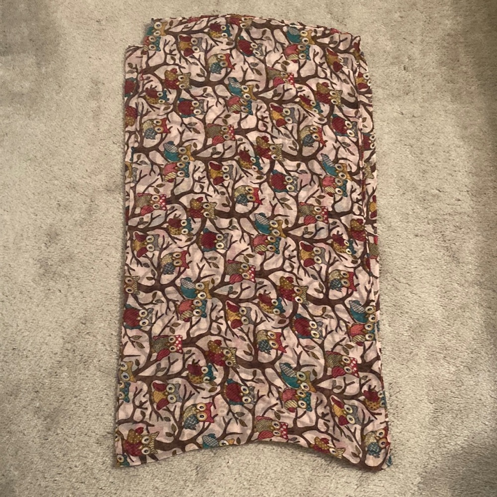 Owl Print Scarf-NWOT